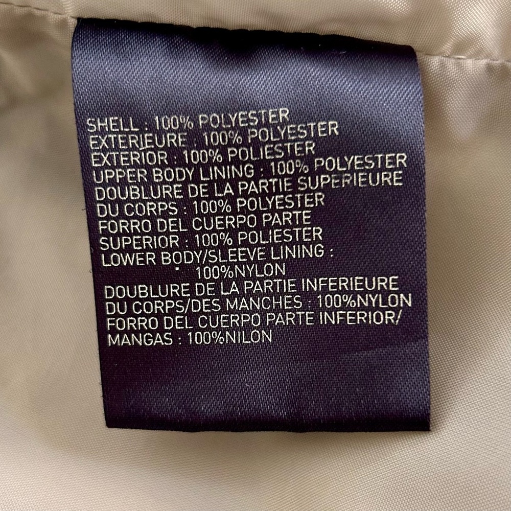Vintage Y2K Liz Claiborne Beige Jacket Coat Detachable Hood Size Large - Picture 12 of 16